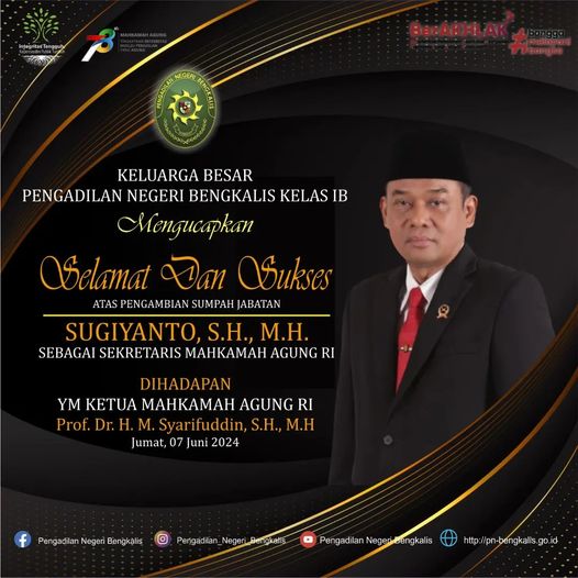 PN bengkalis mengucapkan selamat pelantikan sekretaris MARI