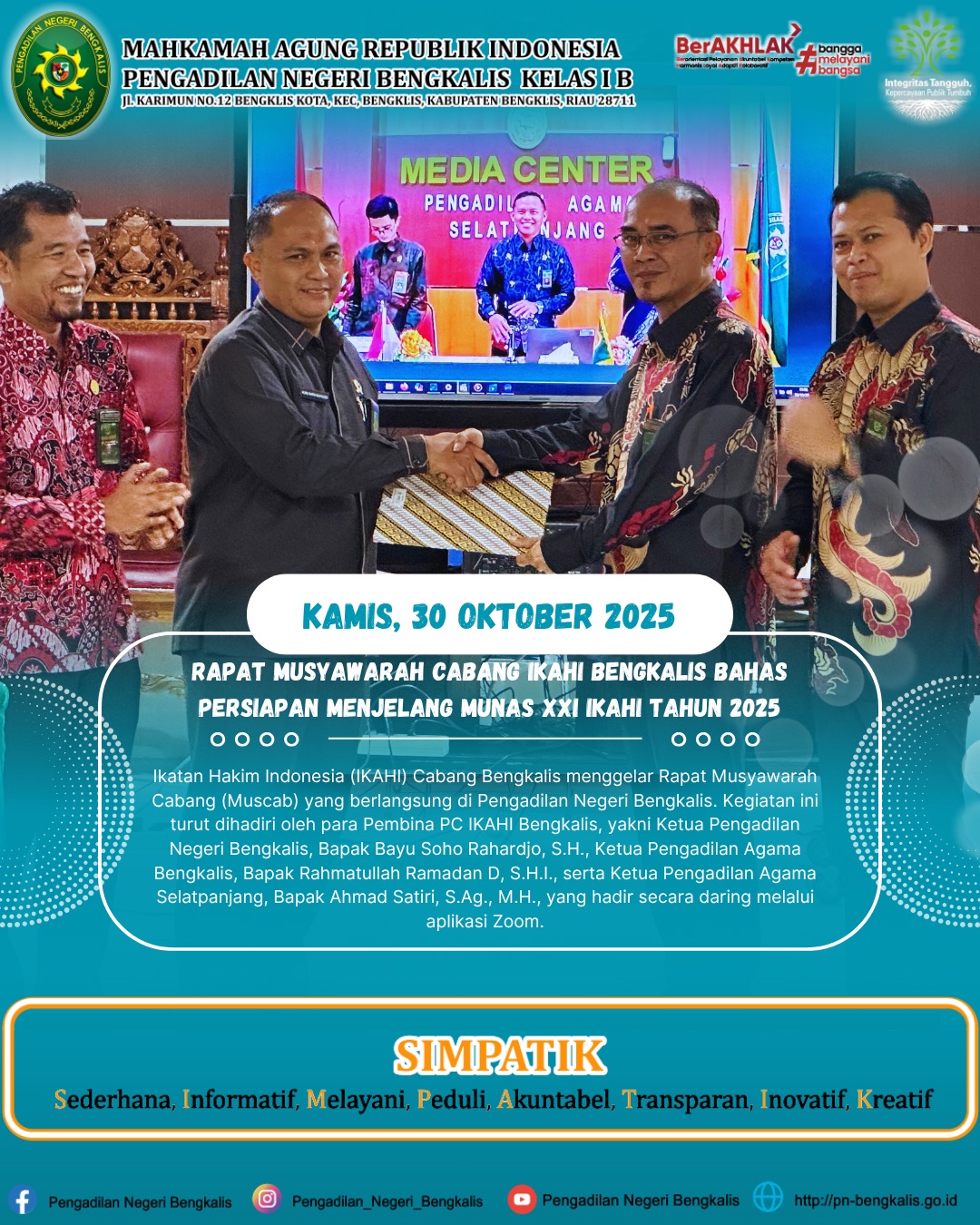 Rapat Musyawarah Cabang IKAHI Bengkalis Bahas Persiapan Menjelang Munas XXI IKAHI Tahun 2025