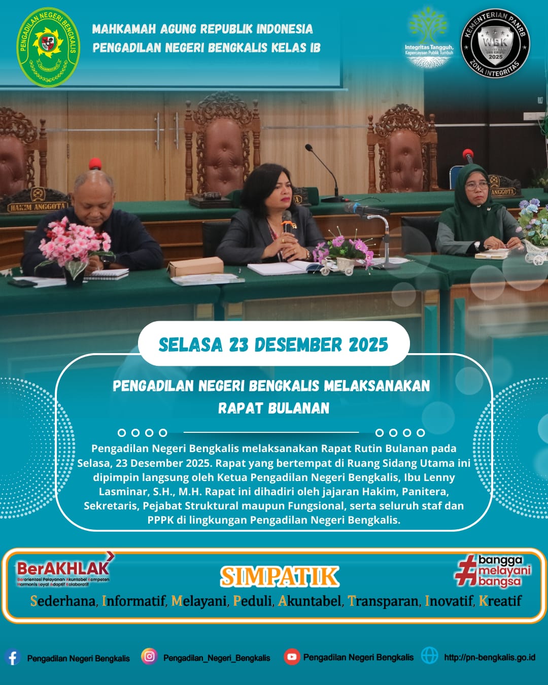  	RAPAT BULANAN PENGADILAN NEGERI BENGKALIS BULAN DESEMBER 2025